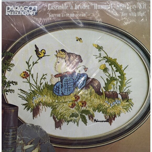 Hummel Boy with Bird Needlecraft Kit 11" x 14" National Paragon Corp 0465 - Picture 2 of 10